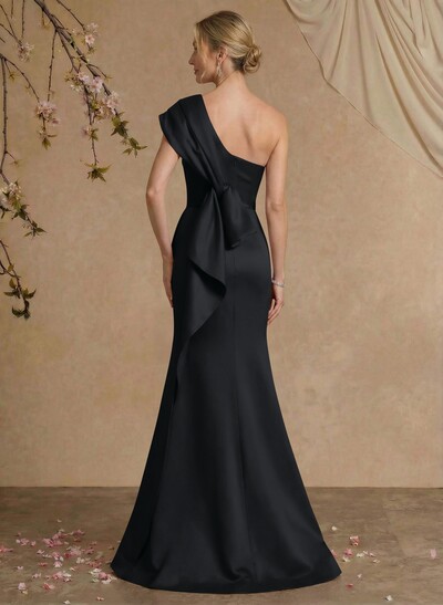 Elegant One-Shoulder Floor-Length Mermaid Satin Mother Of The Bride Dresses