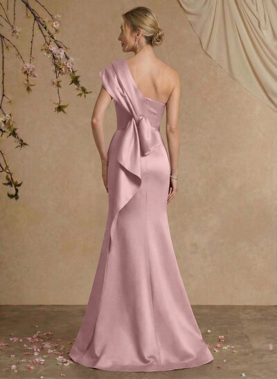 Elegant One-Shoulder Floor-Length Mermaid Satin Mother Of The Bride Dresses