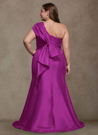 Elegant One-Shoulder Floor-Length Mermaid Satin Mother Of The Bride Dresses