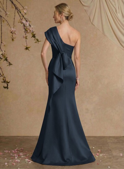 Elegant One-Shoulder Floor-Length Mermaid Satin Mother Of The Bride Dresses