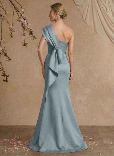 Elegant One-Shoulder Floor-Length Mermaid Satin Mother Of The Bride Dresses