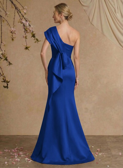 Elegant One-Shoulder Floor-Length Mermaid Satin Mother Of The Bride Dresses
