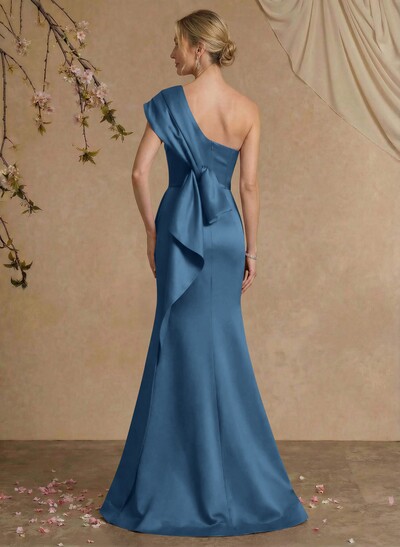 Elegant One-Shoulder Floor-Length Mermaid Satin Mother Of The Bride Dresses