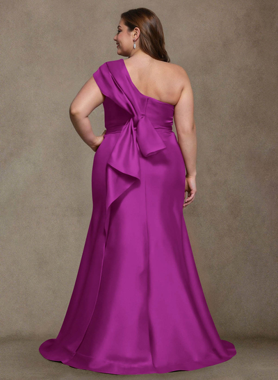 Elegant One-Shoulder Floor-Length Mermaid Satin Mother Of The Bride Dresses
