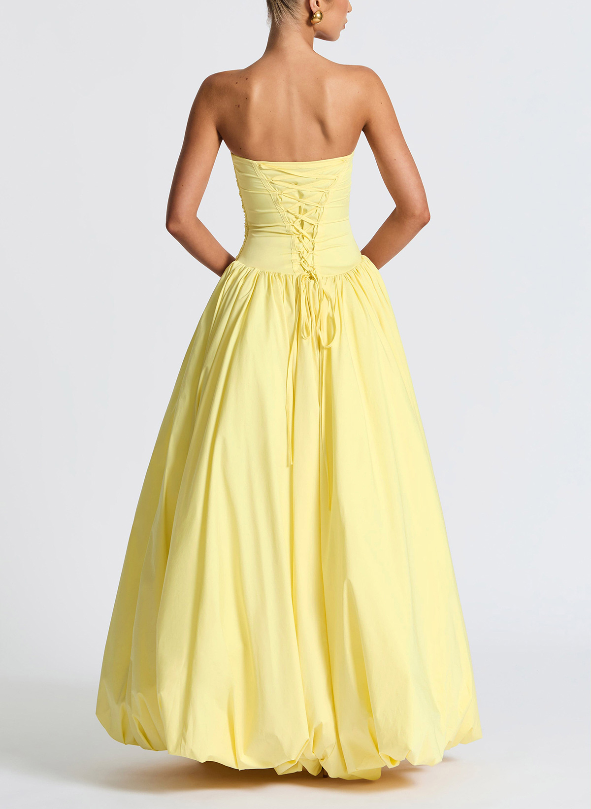 Sweet & Flow Ruched Strapless Sleeveless A-Line Asymmetrical Length Taffeta Prom Dresses