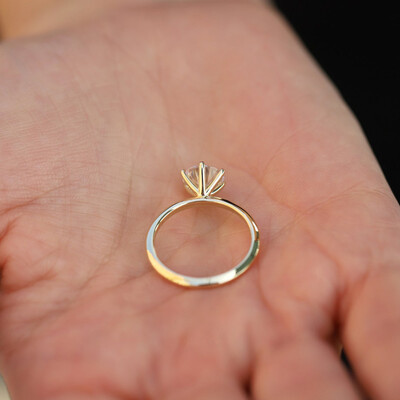 2CT Round Cut Moissanite Engagement Ring In Sterling Silver