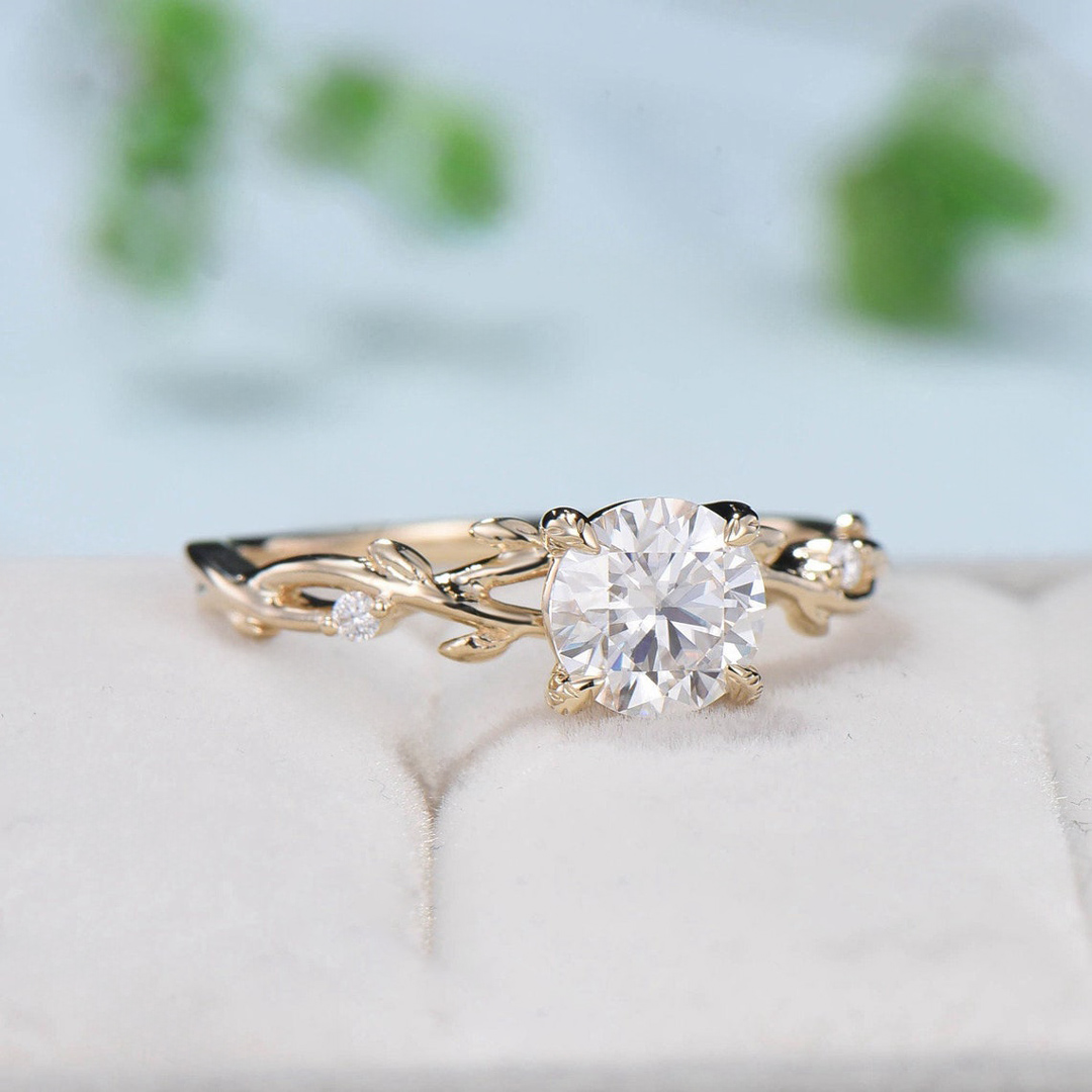 2CT Round Cut Moissanite Engagement Ring In Sterling Silver