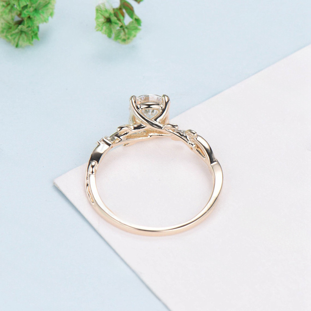 2CT Round Cut Moissanite Engagement Ring In Sterling Silver