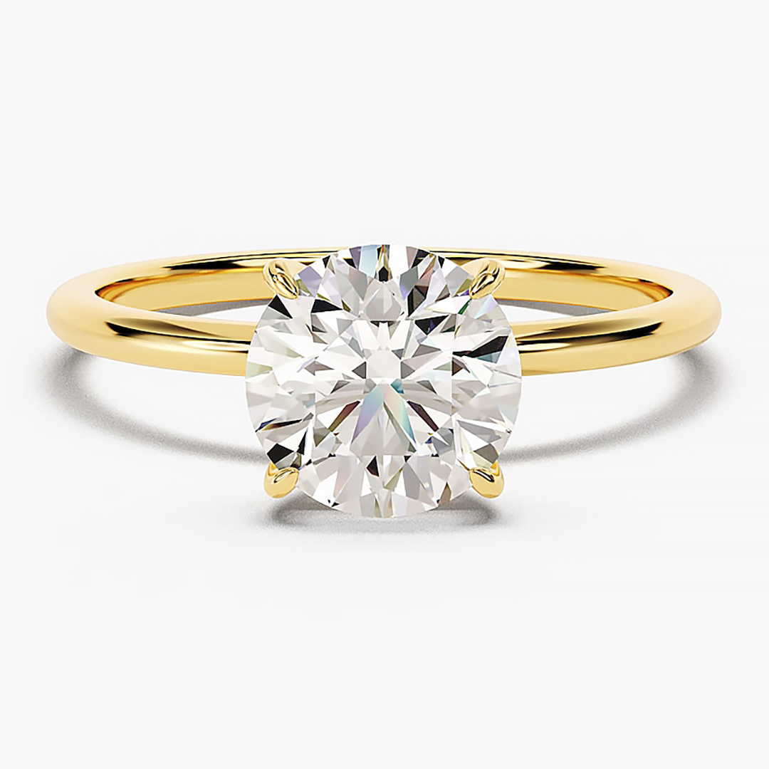 2CT Round Cut Moissanite Engagement Ring In Sterling Silver