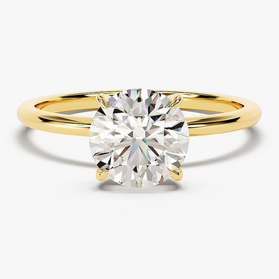 2CT Round Cut Moissanite Engagement Ring In Sterling Silver