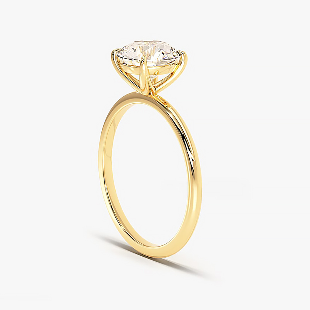 2CT Round Cut Moissanite Engagement Ring In Sterling Silver