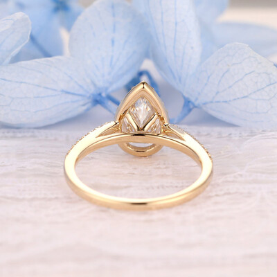 2CT Pear & Round Cut Moissanite Engagement Ring In Sterling Silver
