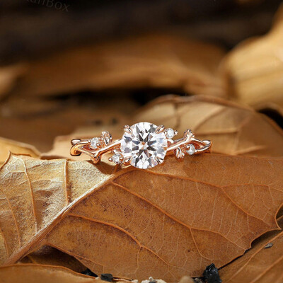 2CT Round Cut Moissanite Engagement Ring In Sterling Silver