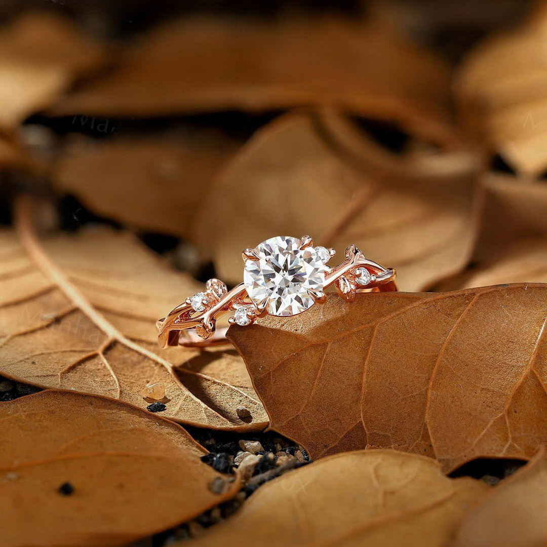 2CT Round Cut Moissanite Engagement Ring In Sterling Silver