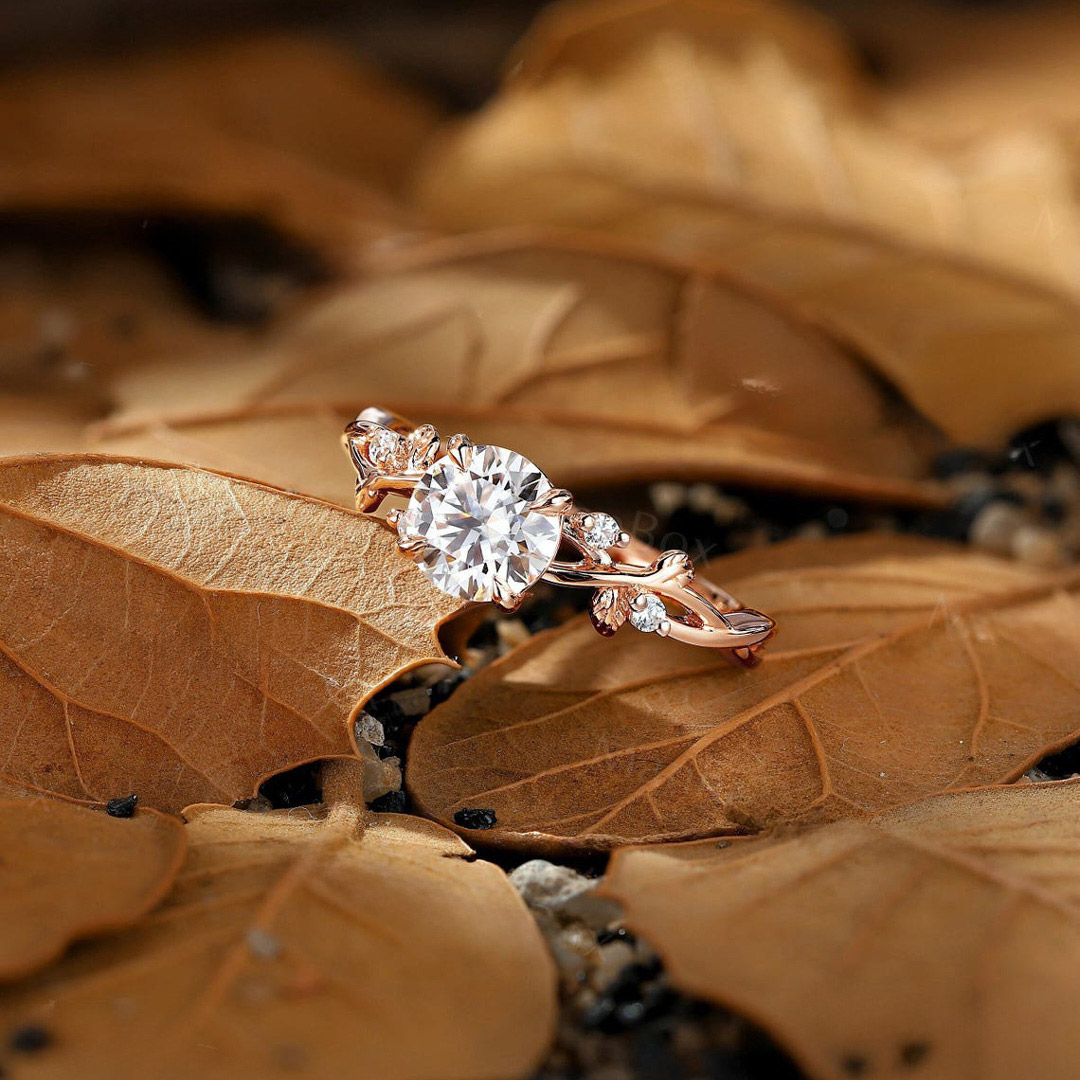 2CT Round Cut Moissanite Engagement Ring In Sterling Silver