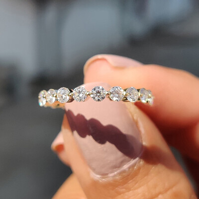 1.2CT Round Moissanite Wedding Band In Sterling Silver