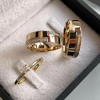 1.6CT Luxurious Three-Piece Round Cut Moissanite Wedding Band Set In Sterling Silver