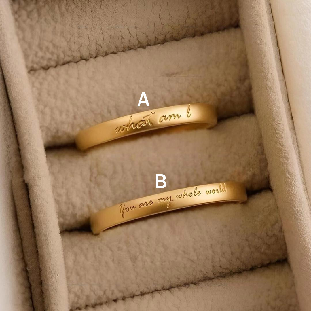 Unique Engraved Wedding Band Set S925 Silver Sterling Silver