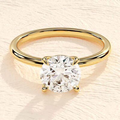 2CT Round Cut Moissanite Engagement Ring In Sterling Silver