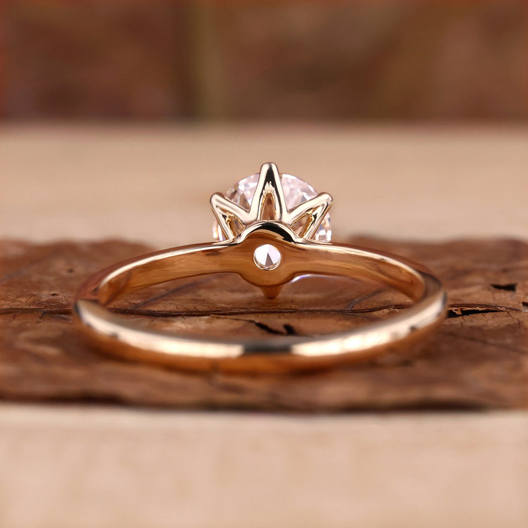 2CT Round Cut Moissanite Engagement Ring In Sterling Silver