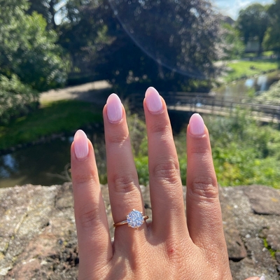 2CT Round Cut Moissanite Engagement Ring In Sterling Silver