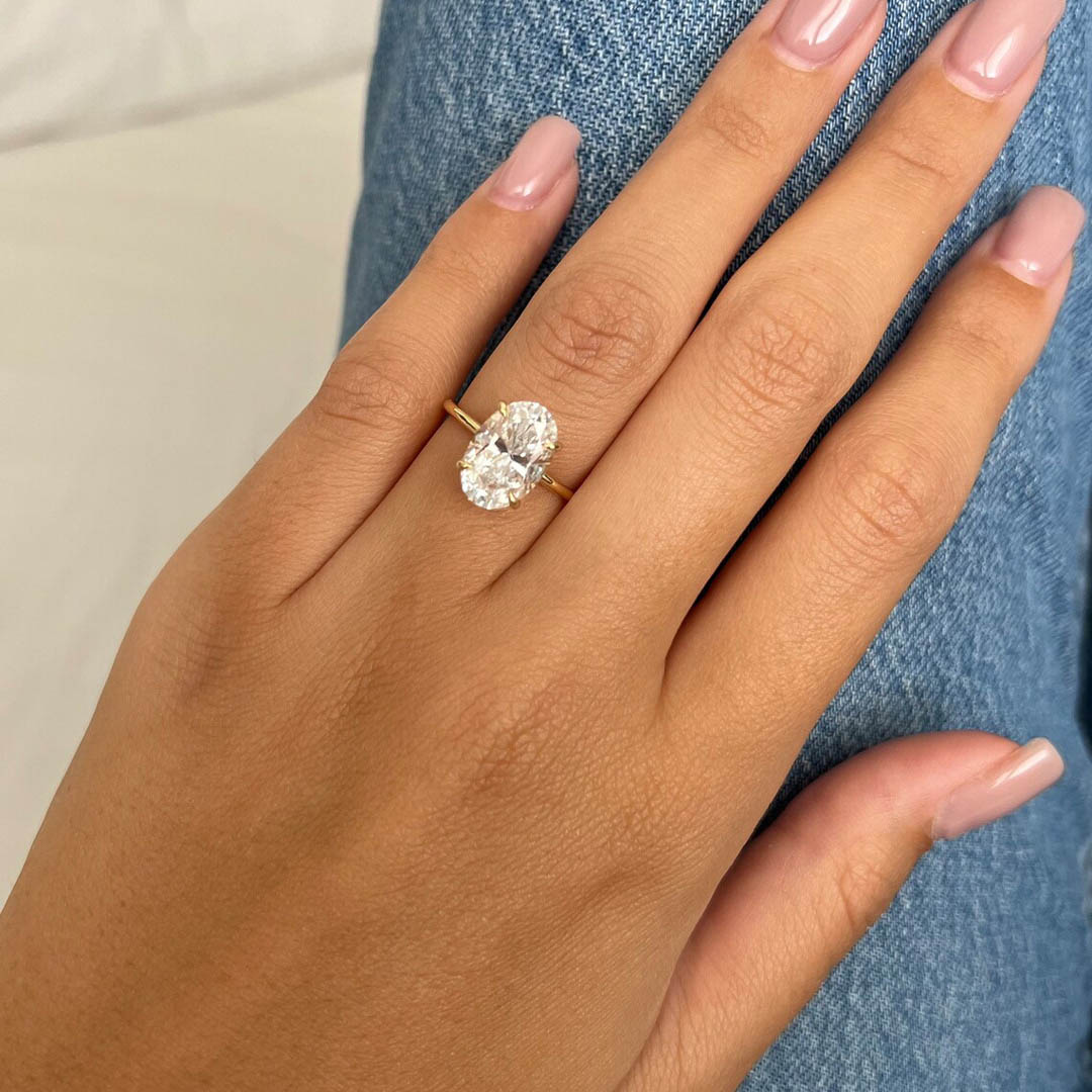 3CT Oval & Round Cut Moissanite Engagement Ring Set In Sterling Silver