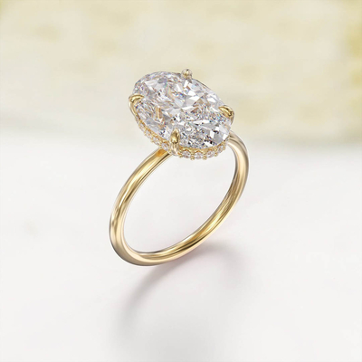 3CT Oval & Round Cut Moissanite Engagement Ring Set In Sterling Silver