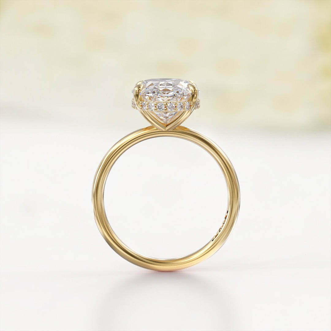 3CT Oval & Round Cut Moissanite Engagement Ring Set In Sterling Silver