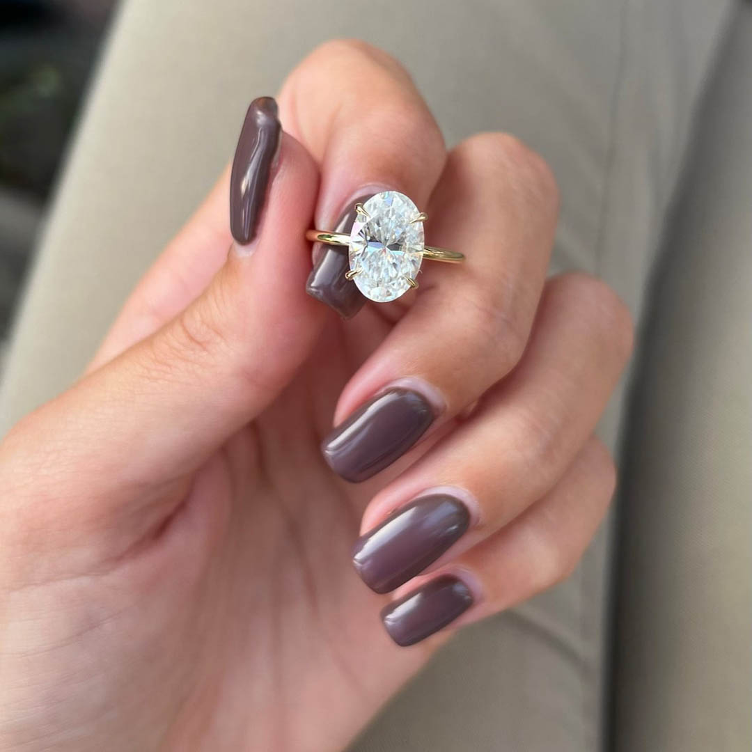 3CT Oval & Round Cut Moissanite Engagement Ring Set In Sterling Silver