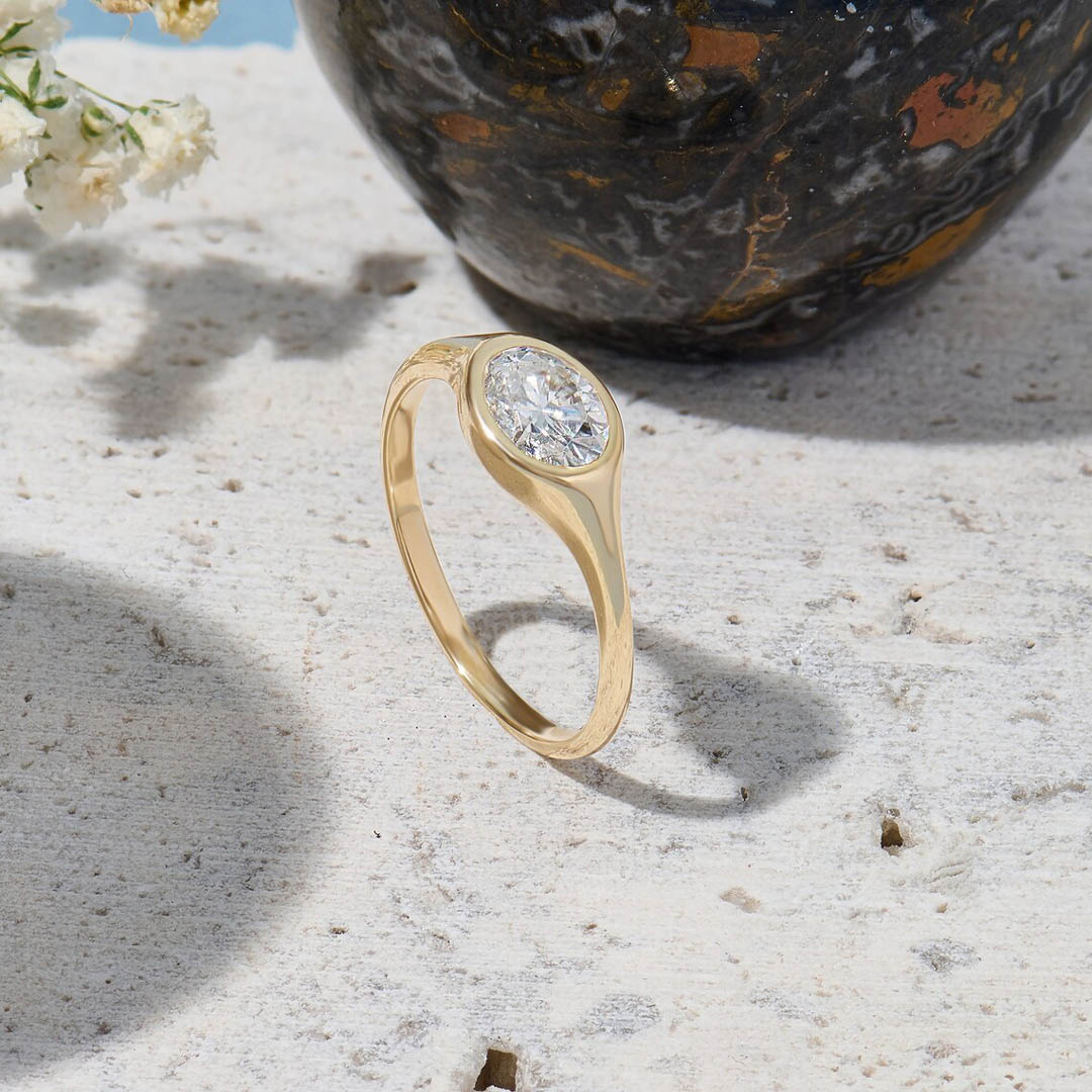 2CT Oval Cut Moissanite Engagement Ring In Sterling Silver