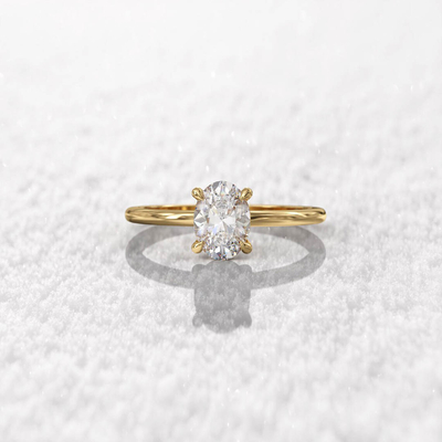 2CT Oval Cut Moissanite Engagement Ring In Sterling Silver