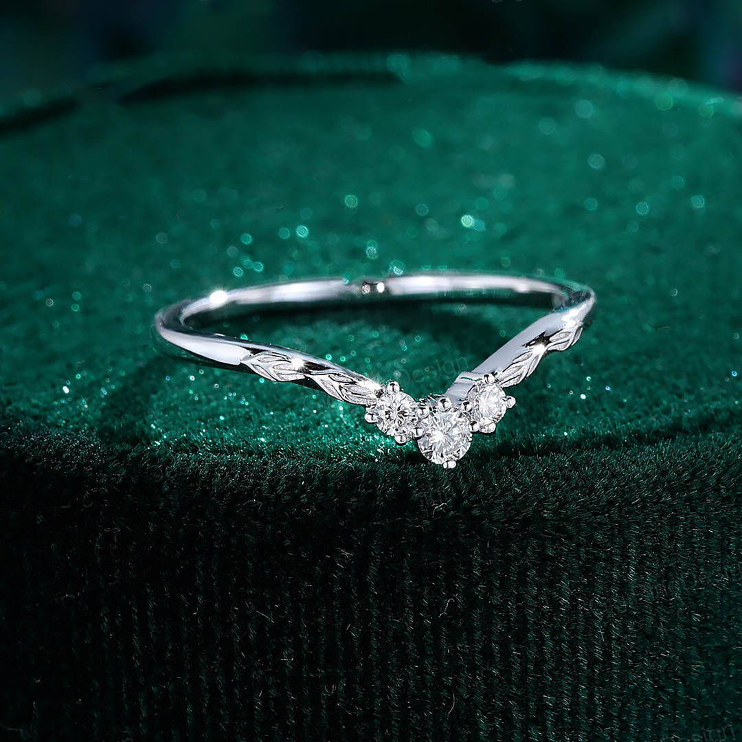0.12CT Round Cut Moissanite Engagement Ring In Sterling Silver