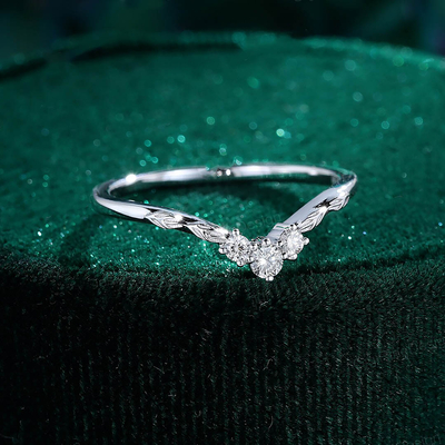 0.12CT Round Cut Moissanite Engagement Ring In Sterling Silver