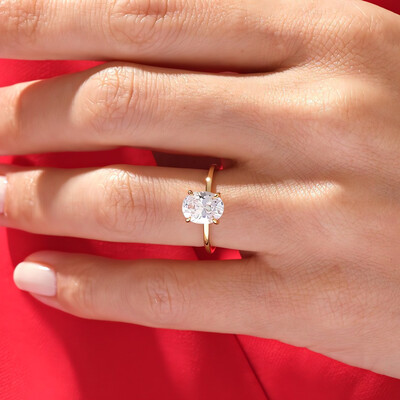 2CT Oval & Round Cut Moissanite Engagement Ring In Sterling Silver