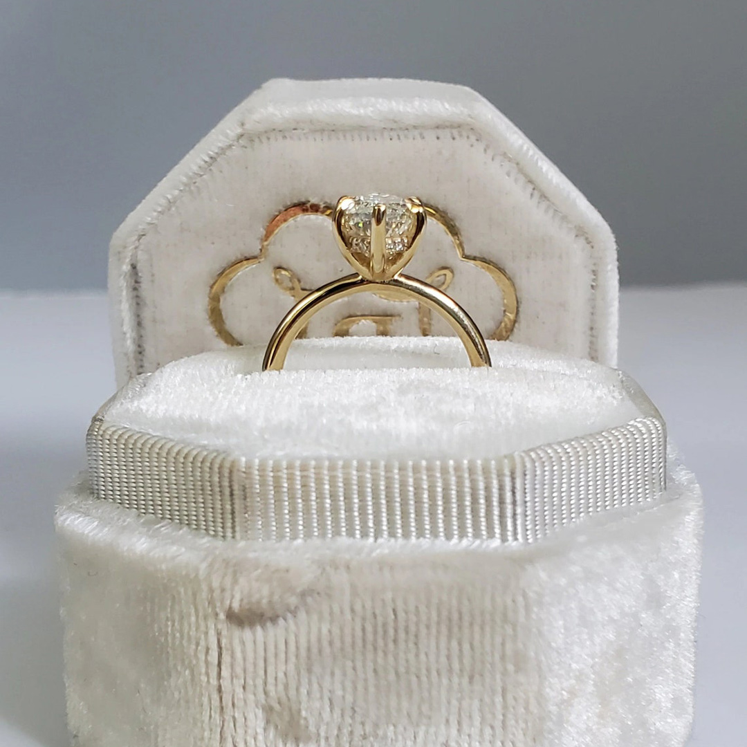 2CT Marquise & Round Cut Moissanite Engagement Ring In Sterling Silver