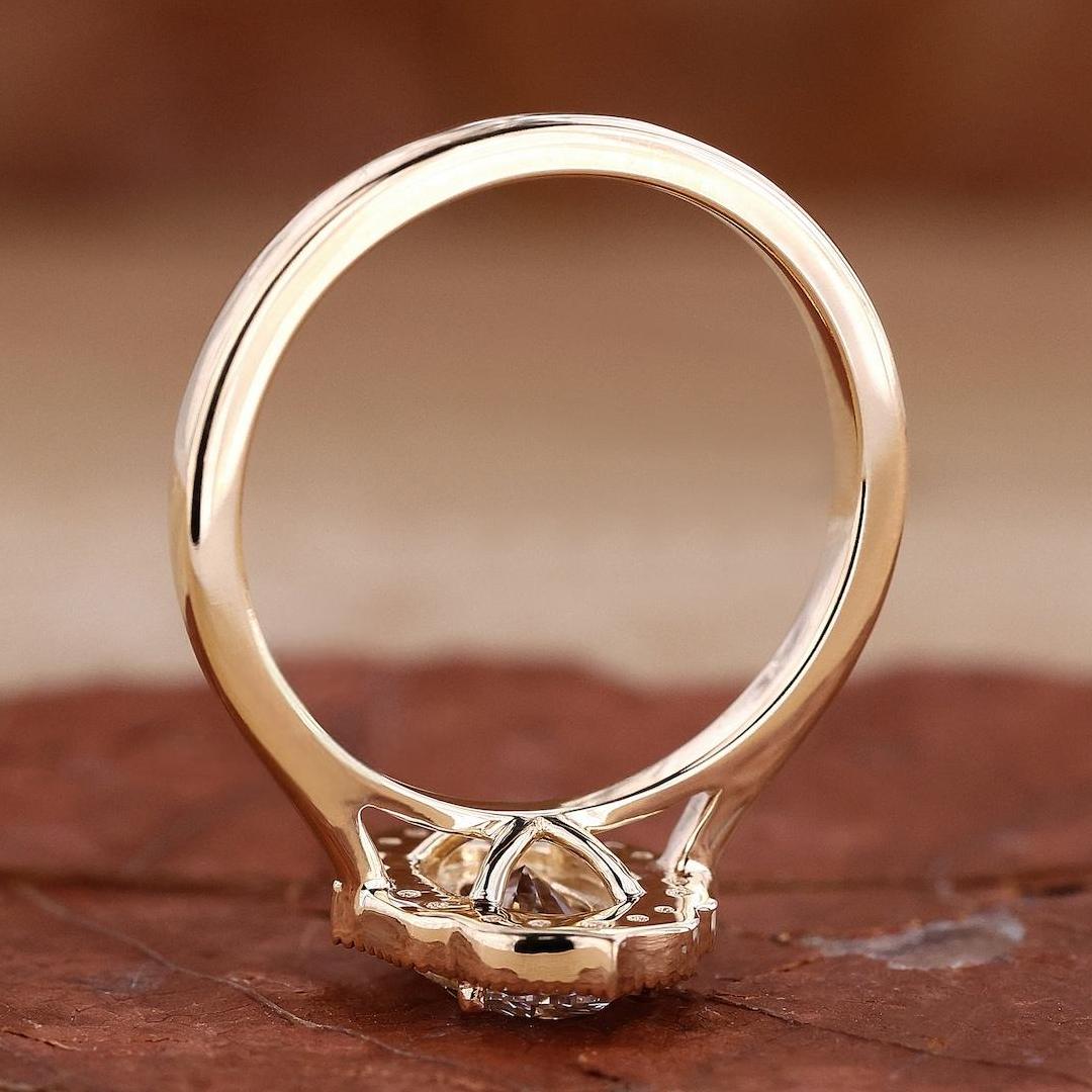 2CT Oval Cut Halo Engagement Ring In Sterling Silver