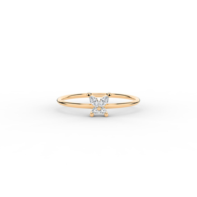 0.2CT Marquise & Round Cut Moissanite Butterfly Engagement Ring Set In Sterling Silver
