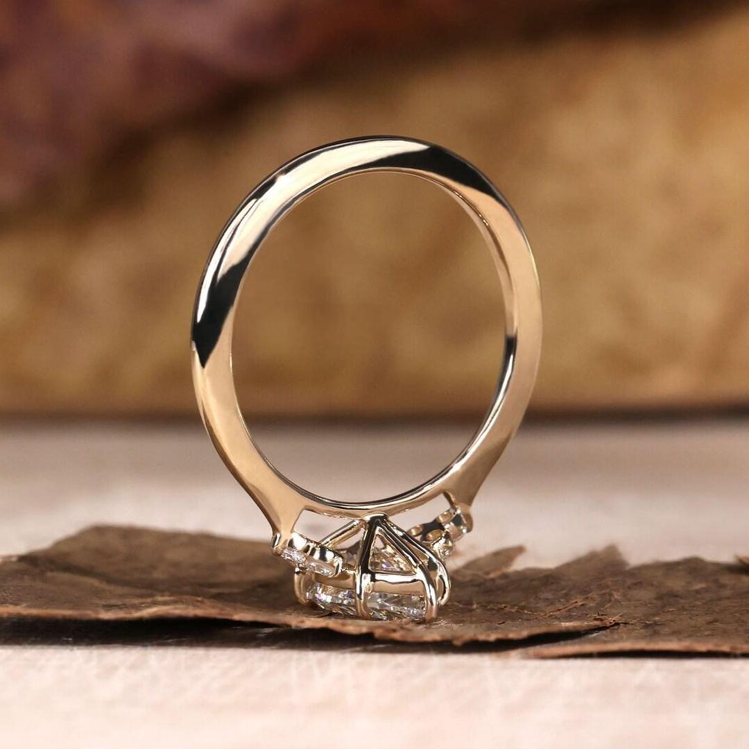2CT Pear Shape Moissanite Engagement Ring In Sterling Silver