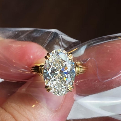 2CT Oval Cut Moissanite Engagement Ring In Sterling Silver