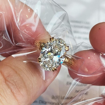 2CT Oval Cut Moissanite Engagement Ring In Sterling Silver
