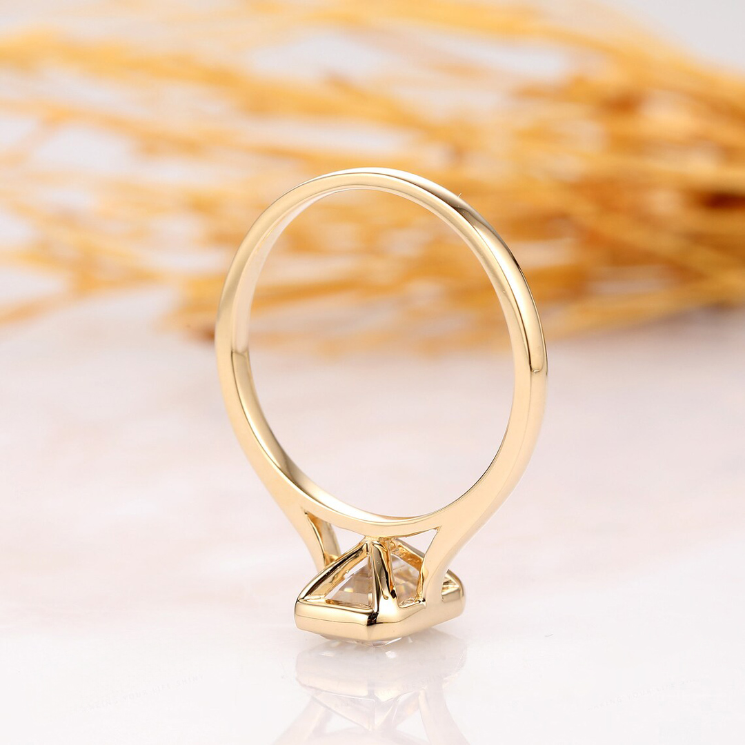 2CT Emerald Cut Moissanite Engagement Ring In Sterling Silver
