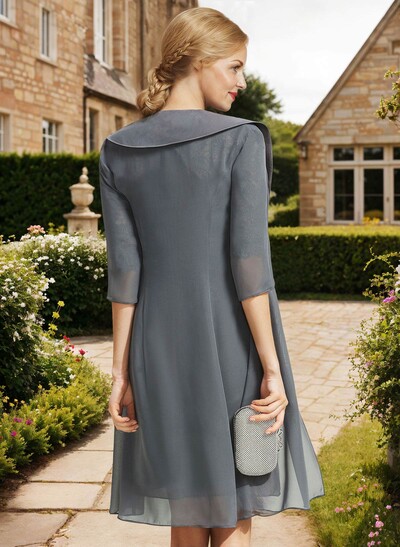 Elegant Open Front 1/2 Sleeves Chiffon Jacket
