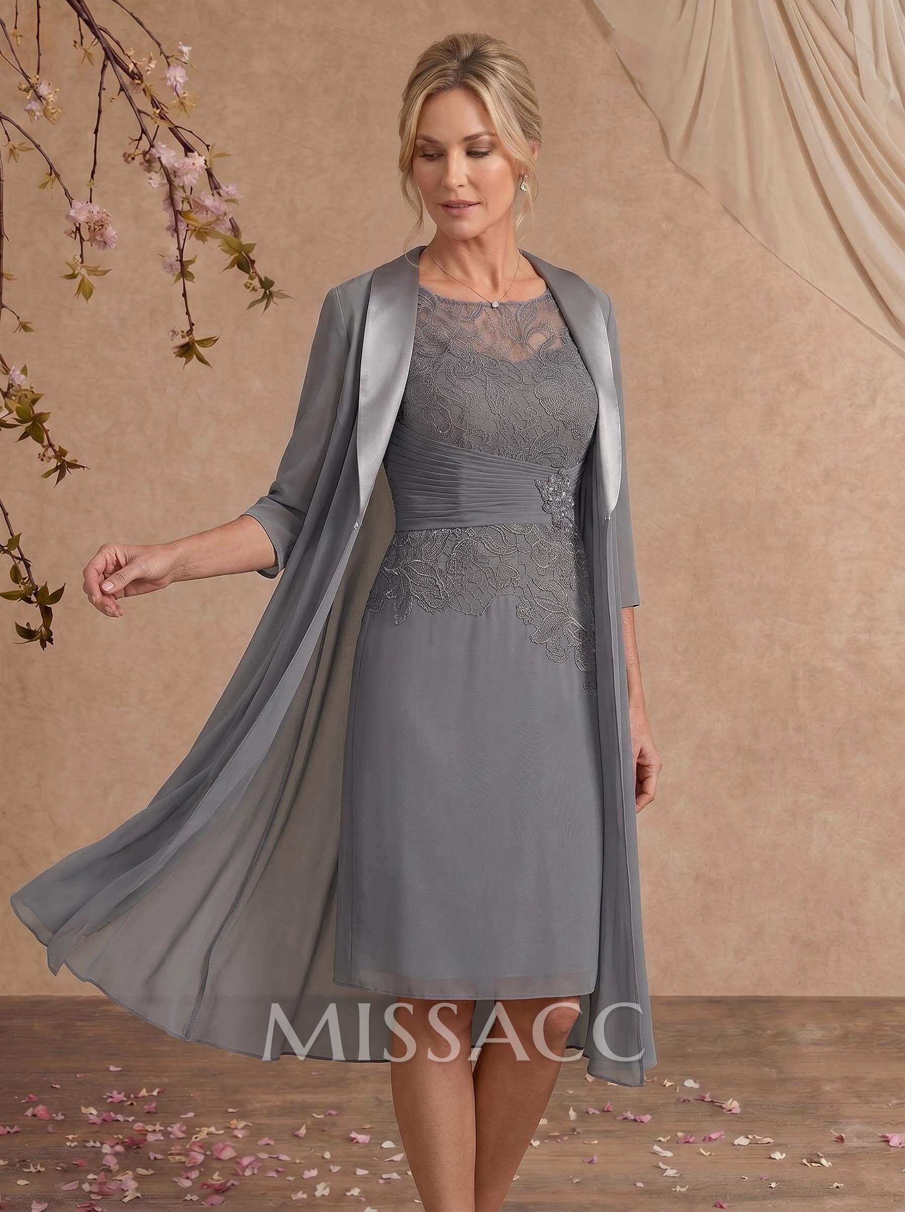 Elegant Open Front 1/2 Sleeves Chiffon Jacket