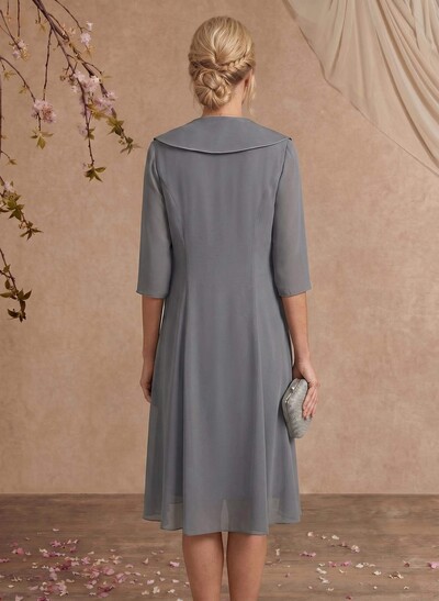 Elegant Open Front 1/2 Sleeves Chiffon Jacket
