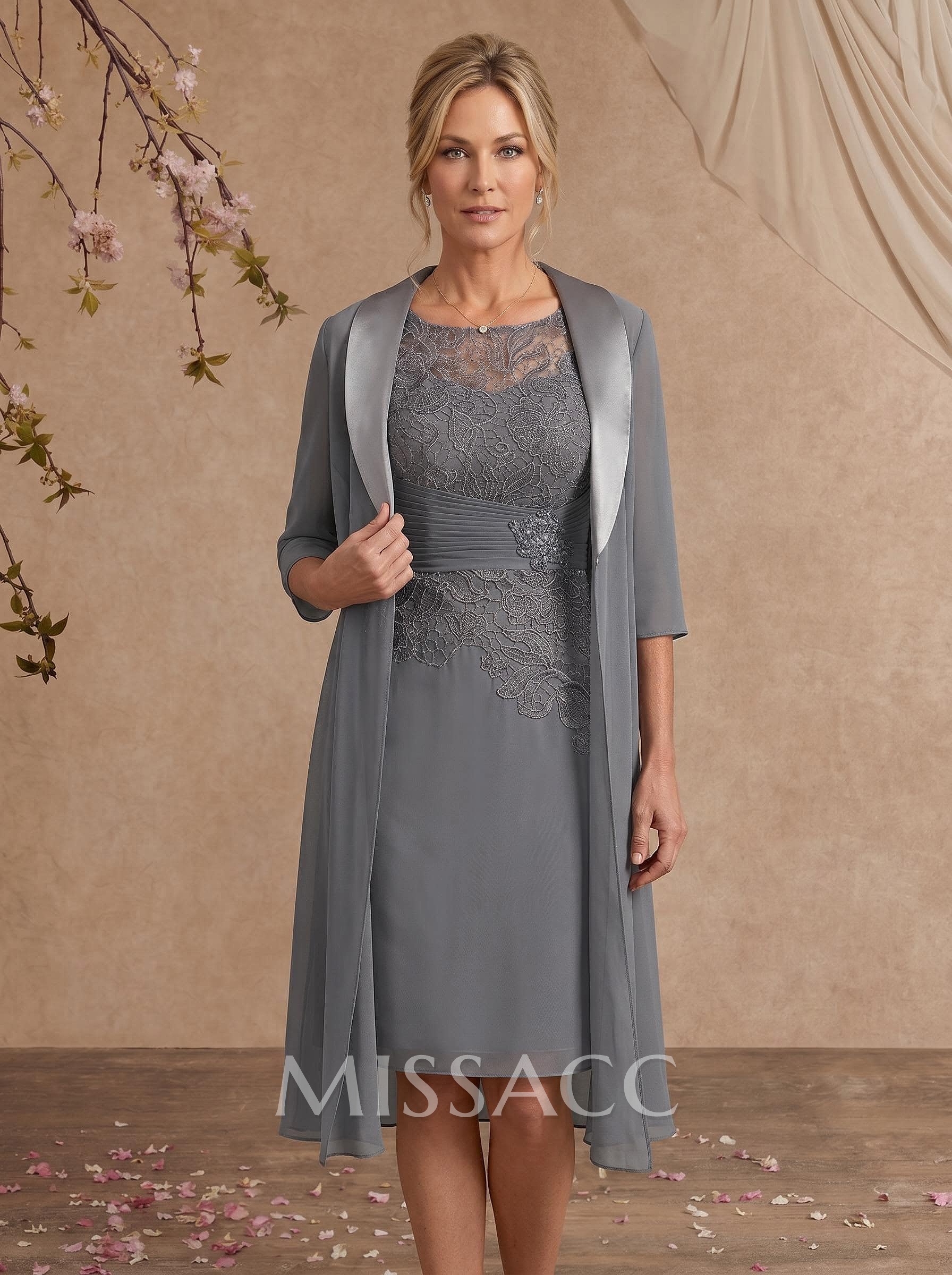 Elegant Open Front 1/2 Sleeves Chiffon Jacket