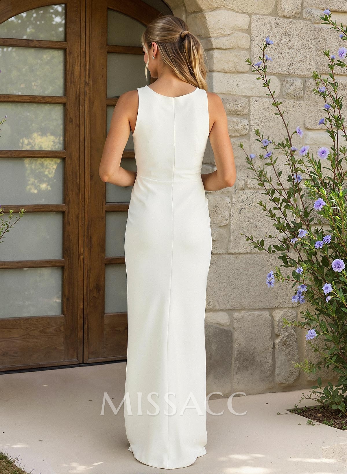 Simple Cowl Neck Regular Straps Sleeveless Floor-Length Elastic Satin Bridesmaid Dresses