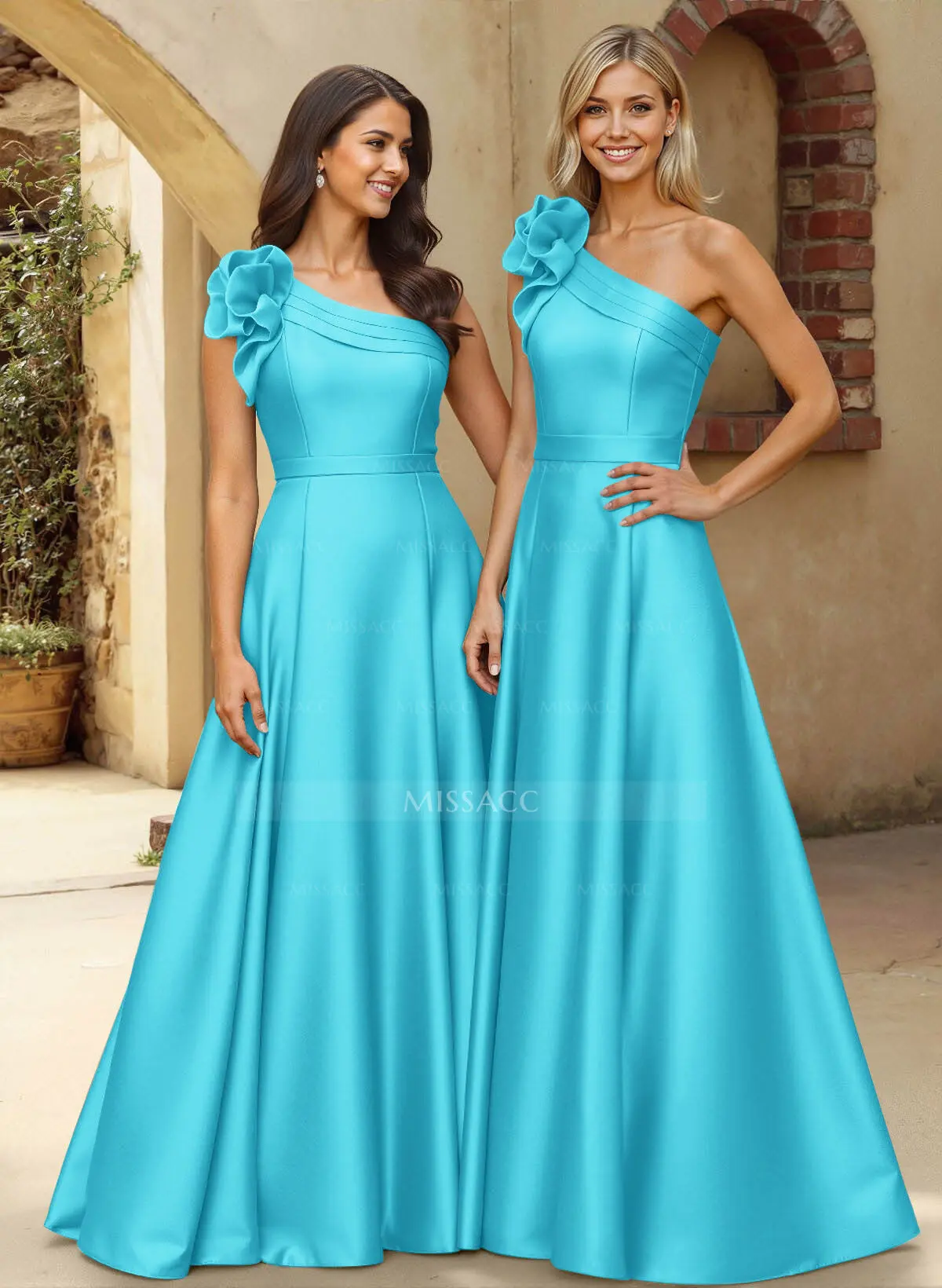 green emerald velvet dress One Shoulder Short Sleeve Lilac Satin Side Slit Long Custom Bridesmaid  Dresses , BN1295