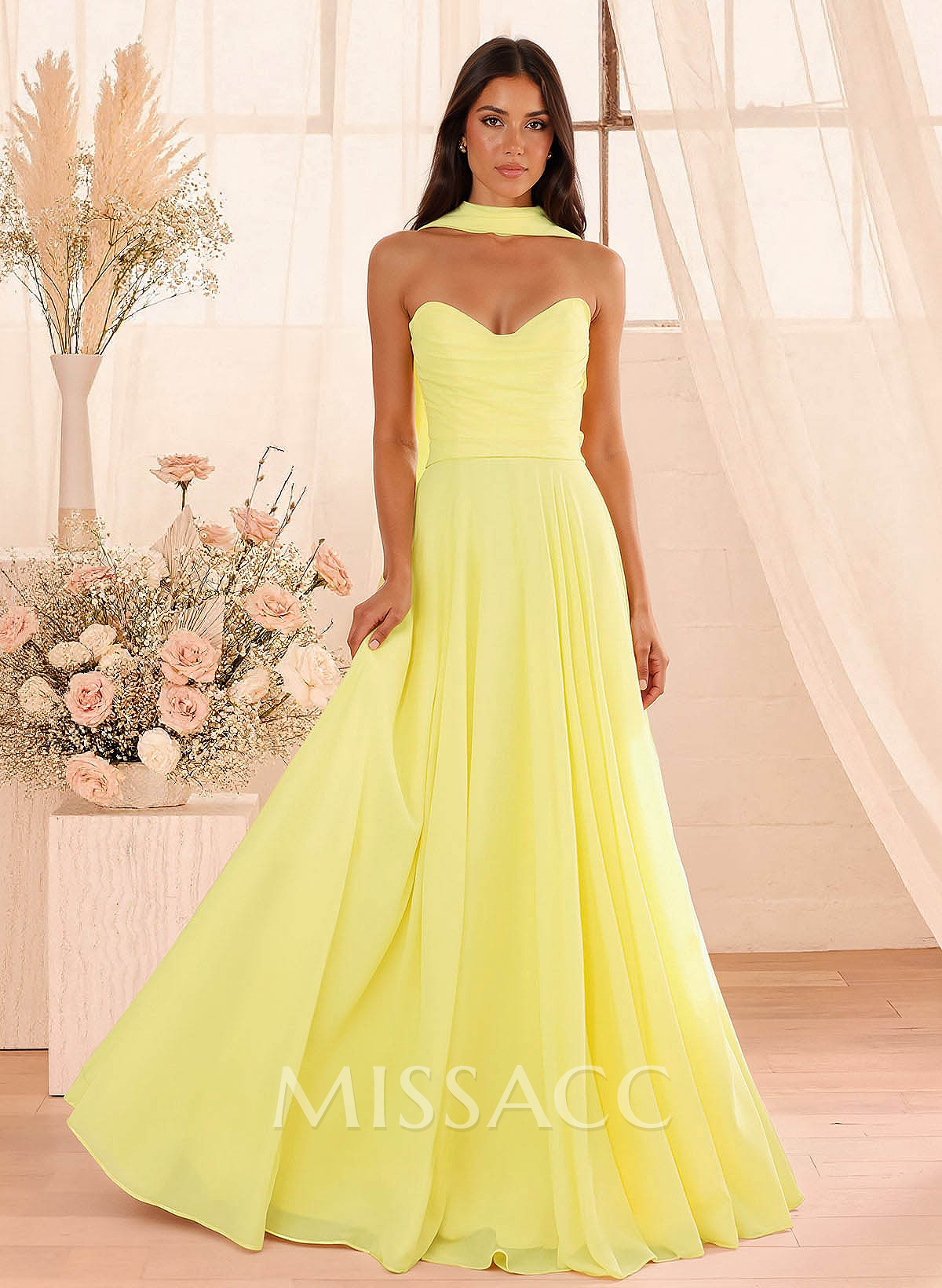 A-Line Sweetheart Sleeveless Floor-Length Chiffon Bridesmaid Dresses A-Line Sweetheart Sleeveless Floor-Length Chiffon Bridesmaid Dresses
