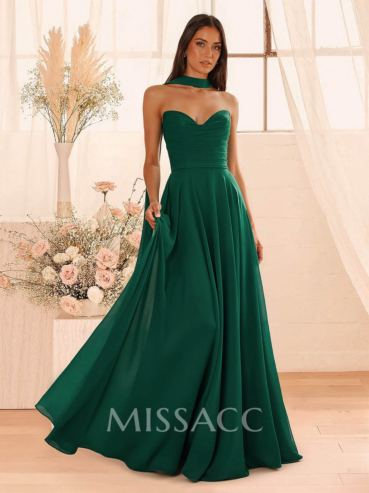 A-Line Sweetheart Sleeveless Floor-Length Chiffon Bridesmaid Dresses A-Line Sweetheart Sleeveless Floor-Length Chiffon Bridesmaid Dresses