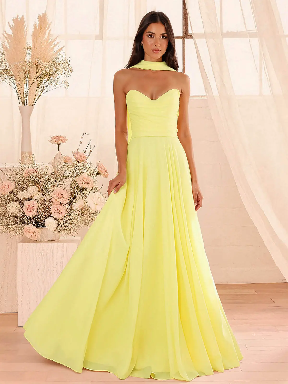 A-Line Sweetheart Sleeveless Floor-Length Chiffon Bridesmaid Dresses A-Line Sweetheart Sleeveless Floor-Length Chiffon Bridesmaid Dresses